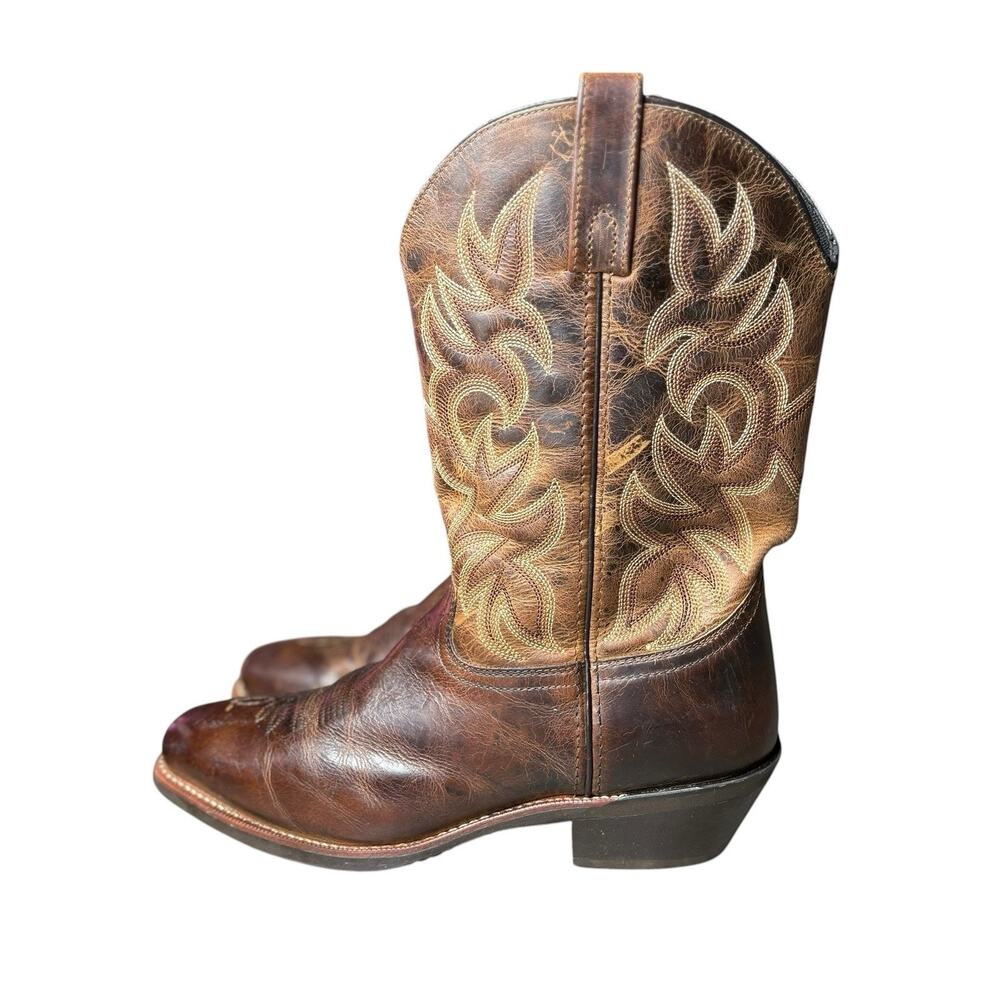 Laredo Breakout Cowboy Boot 68354 Distressed Leather Brown Mens 12EW Extra Wide